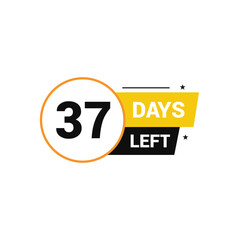 37 days left Countdown number banner templates time icon vector design