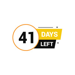41 days left Countdown number banner templates time icon vector design