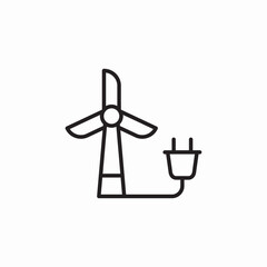 wind power plant plug icon sign vector