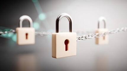 Security Network Illustration with Padlock Icons