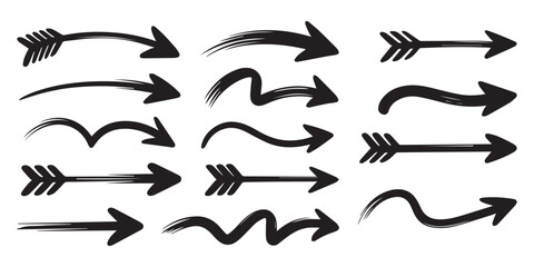 Boho Tribal Arrow Vector Set - Detailed Decorative Hand Drawn Pointers