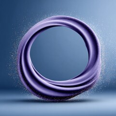 Cosmic Purple Galaxy Circle with Swirling Particles on Black