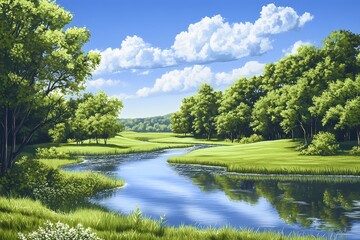 Fototapeta premium Lake in the forest 