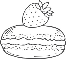 A pastry with a strawberry on top