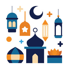 vector set of mosque icons