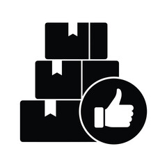 Obraz premium Stack of gift boxes with thumbs up