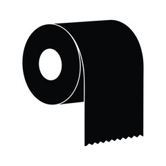 Toilet paper roll with sheet hanging down