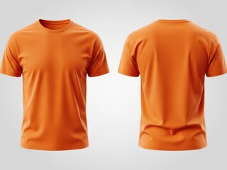 Orange tshirt mockup isolated on white background