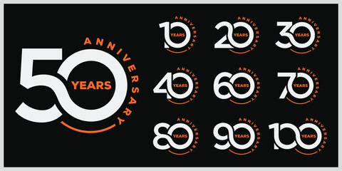 Collection of anniversary logo design. Celebration day special vector symbol concept	