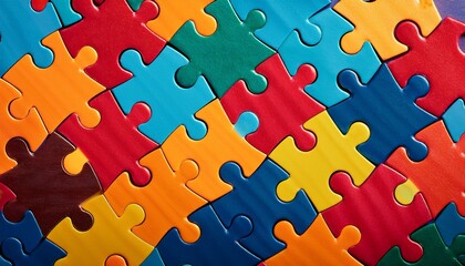 colorful puzzle pieces background