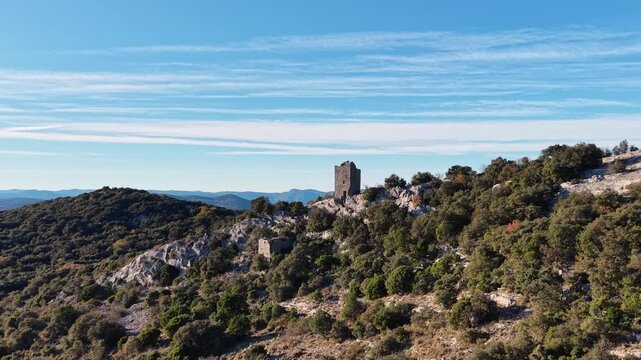 Pic St Loup, Herault, France. Drone view