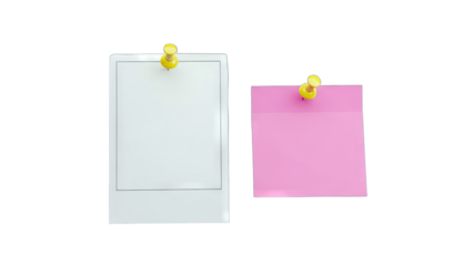 Blank Notes Pinned on White Background