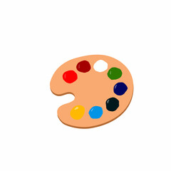 Artist Palette in Flat Playful Style for Kids Art Education