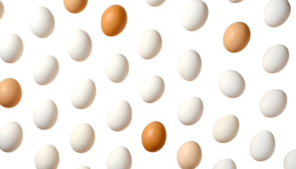Pattern of white and brown ovoids on a solid black background