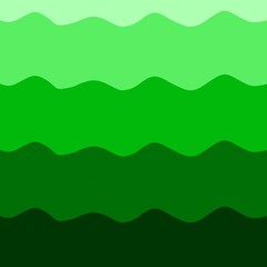 Obraz premium Wavy gradient background featuring various shades of vibrant green, creating an abstract, layered, and flowing horizontal pattern. Gradient abstract wavy background