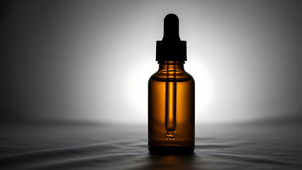"luxury essential oil bottle mockup, amber glass with dropper, placed on a soft cloth background with minimal lighting to create a serene, calming effect--v 6.1 --ar 16:9 --q 2"