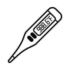 Digital thermometer displaying high temperature