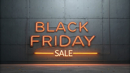 Black Friday Sale Neon Sign &ndash; Modern Promotional Banner for Deals & Discounts