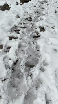  The iconic Neelkanth peak standing tall in the snowy landscape of Uttarakhand 4K.
