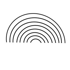 rainbow half circle multiple line hand drawn organic line

