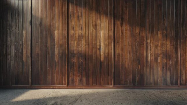 Video A cozy and modern interior design concept featuring a wood paneled wall in an empty room