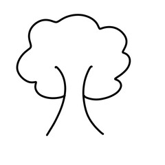 tree nature hand drawn organic line
