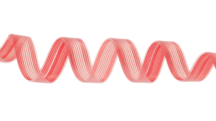Abstract 3D twisted ribbon shape, Isolated on white and transparent background