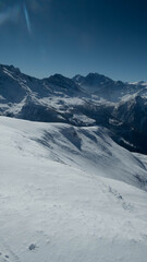 landscape during winter from folluhorn summit, switzerland