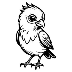 Obraz premium Cute bird on a white background