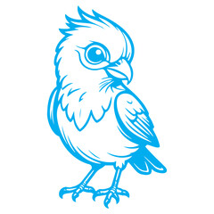 Fototapeta premium cute baby birds on white background