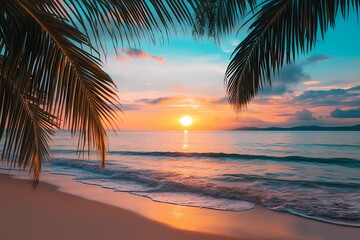 Cinematic Beach Scene at Golden Hour 