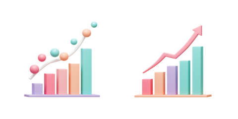 Colorful Graphs Showing Business Growth and Success Trends