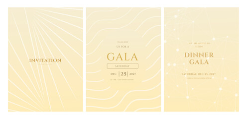 Elegant Gala Invitation Templates for 2027  Modern Vector Set