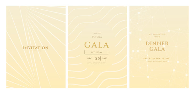 Elegant Gala Invitation Templates for 2027  Modern Vector Set