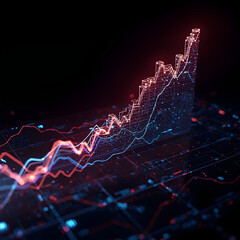 stock market graphs with financial growth visualization
