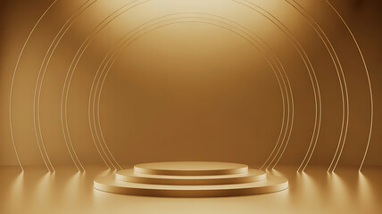 Abstract background gold light glitter show stage. Podium background