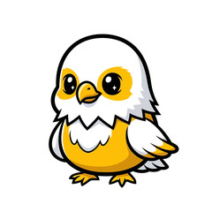 Cute Baby Eagle Cartoon Character.