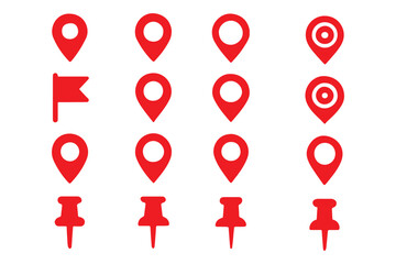 Set of location pin icons. location pin place marker. Location icon. Map marker pointer icon set. Modern map markers. Pin icon vector isolated on white background. Vector illustration, eps 10.