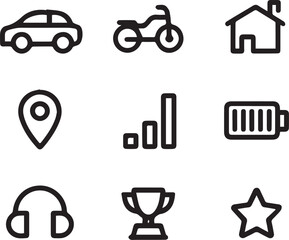 Travel icon set for web and digital design
