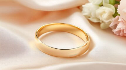 Luxurious gold bracelet placed gently on a silk backdrop, a symbol of refinement and beauty