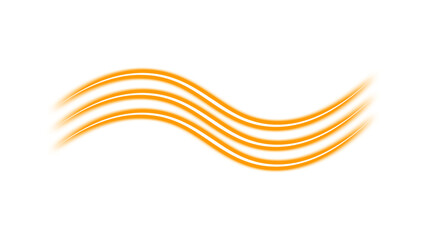 Abstract orange wavy lines with white inner strokes on transparent background,  three parallel, flowing orange lines with thin white borders, creating a sense of movement and energy 