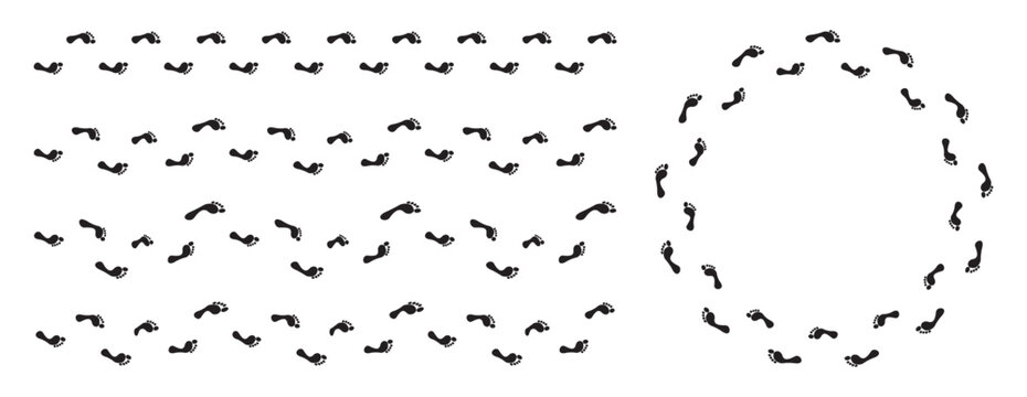 Footsteps Vector design - Human step footprints paths. Footmark Vector design.
