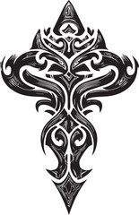 Abstract Tribal Tattoo Vector – Bold Black Silhouette Design