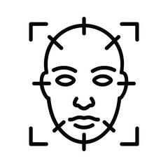 Facial recognition scanning icon