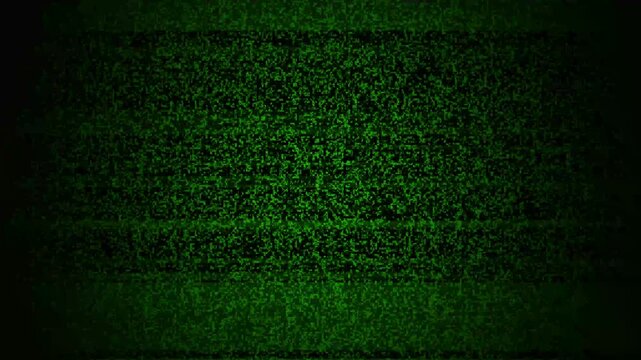 Noise on a old TV screen. tv screen noise glitch effect. Glitch green noise television . Static Noise on the black Background. TV Footage, Analog Signal With Bad Interference. Analog interference 4K.