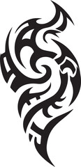 Obraz premium Abstract Tribal Tattoo Vector – Bold Black Silhouette Design