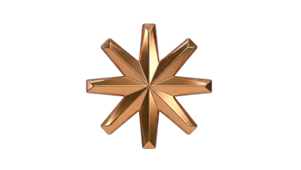 Bronze Star Isolated on White Background