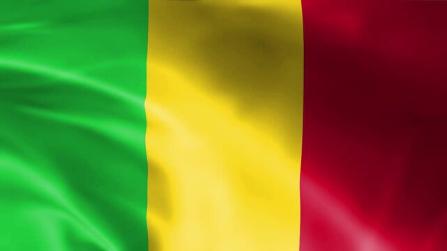 national flag of mali with vertical green yellow red stripes symbolizing a west african country's identity