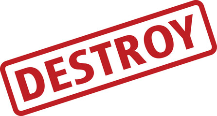 Red Destroy Stamp on White Background Indicating Deletion, Removal, or Termination Concept Visually