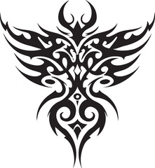 Obraz premium Abstract Tribal Tattoo Vector – Bold Black Silhouette Design